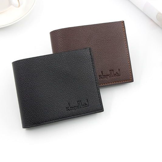 New Men&#39;s Wallet Fashion Smooth Soft Leather Cross-section Multi-function Wallet Tide Short Men&#39;s Wallet Quality Assurance