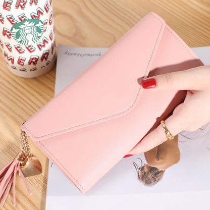 New Fashion Women Wallets Brand Letter Long Tri-fold Wallet Purse Fresh Leather Female Clutch Card Holder Cartera Mujer