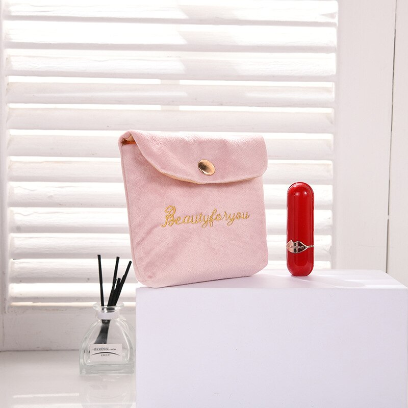 PURDORED 1 Pc Mini Lipstick Bag for Women Velvet Small Cosmetic Bag Travel Makeup Case Lipstick Organizer Pochette Maquillage