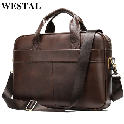 WESTAL Bag Executive For Men Men&#39;s Briefcase Bag Men&#39;s Genuine Leather Laptop Bag For Men Porte Document Business Handbag