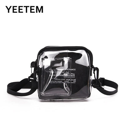 Fashion Shoulder Bag Women Waterproof Transparent PVC Messenger Bag Men Women All-match Ins Mobile Phone Bag Side Bag Purse