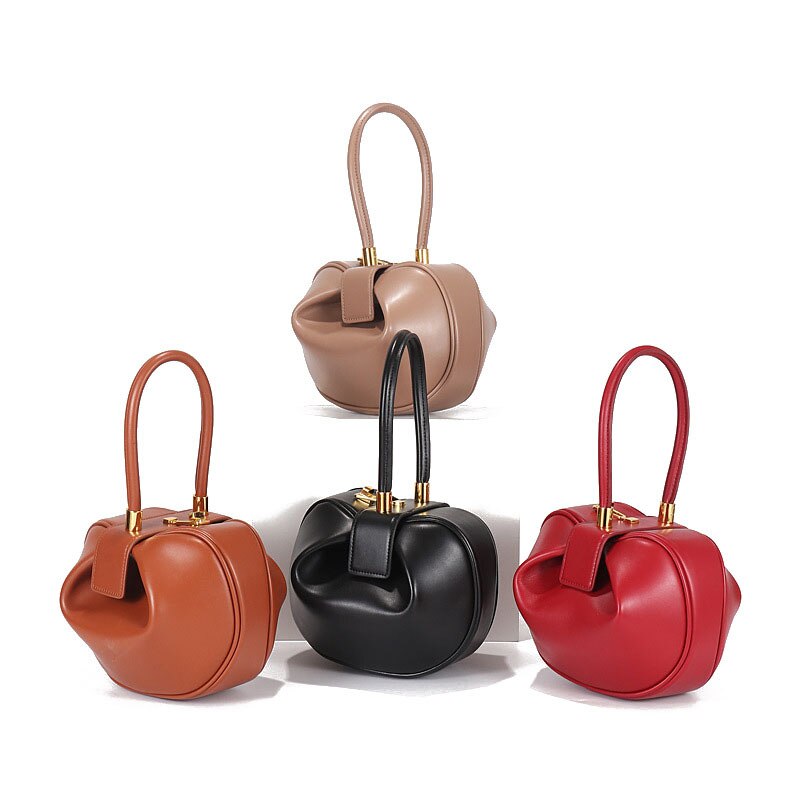 7 Colors Women Genuine Leather Dumpling Bag Ladies Casual Big Capacity Fashion Tote Handbag MB629