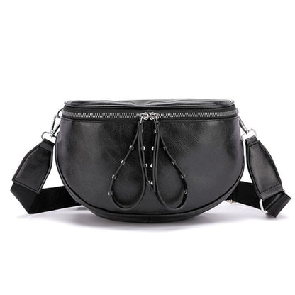 Vintage Small Messenger Bags For Women Semicircle Saddle Poach Shouder Bag Bucket Bags Crossbody Bag Females PU Leather Handbags