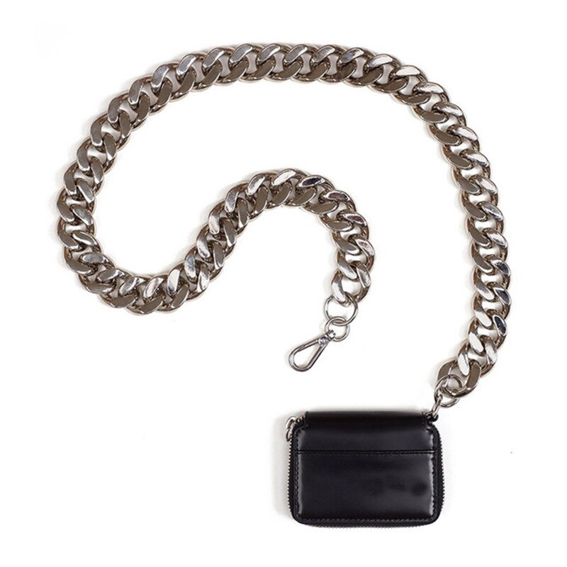 Luxury Women Totes Ins Thick Metal Chain Shoulder Bag Bike Wallet Mini Bag Coin Purse Fashion Women Pack Leather Crossbody Bags