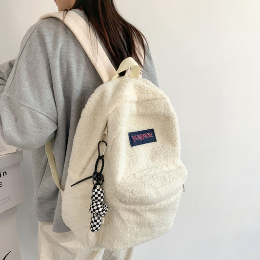 New High Quality Plush Women Backpack Trendy Girl Winter Travel Bag Female Kawaii Schoolbag for Teenage Girls Furry Shoulder Bag