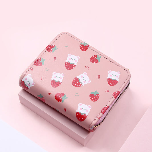 New Women Cute Cartoon Wallet Small Zipper Girl Brand Designed Pu Leather Coin Purse Female Card Holder