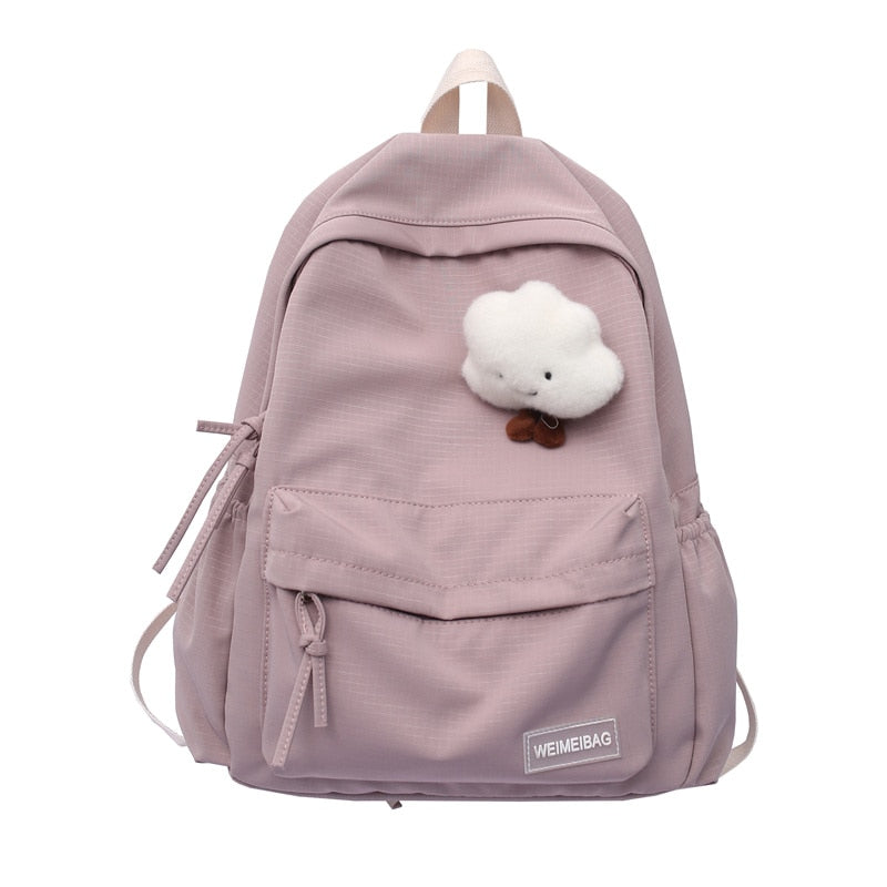 EST Waterproof Nylon Women School backpack Large Solid Color Girls Travel Bag College Schoolbag Female Laptop Back Pack Mochilas