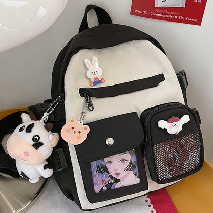 Summer Small Backpack Bag Women Cute Children&#39;s School Bags for Teenagers Female Ins Outing Dual-purpose Travel Backpacks Ladies