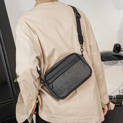 Fashion Men&#39;s Crossbody Messenger Bag Casual Designer Sling Shoulder Bags for Men Multifunction PU Leather Travel Handbags