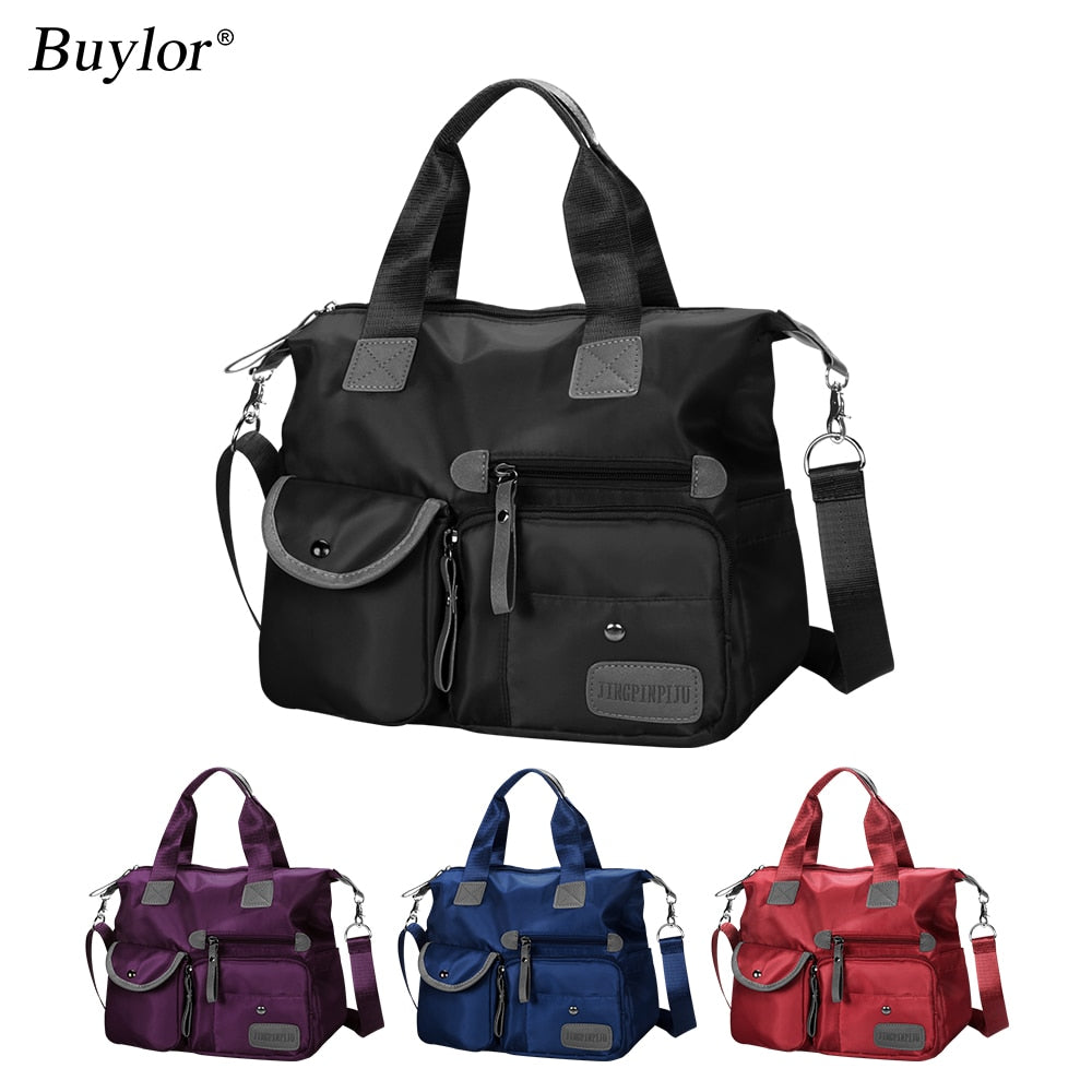 Buylor Nylon Women Shoulder Bag Fashion Handbags Waterproof Crossbody Bag Large Capacity Multifunctional Tote Travel Messenger