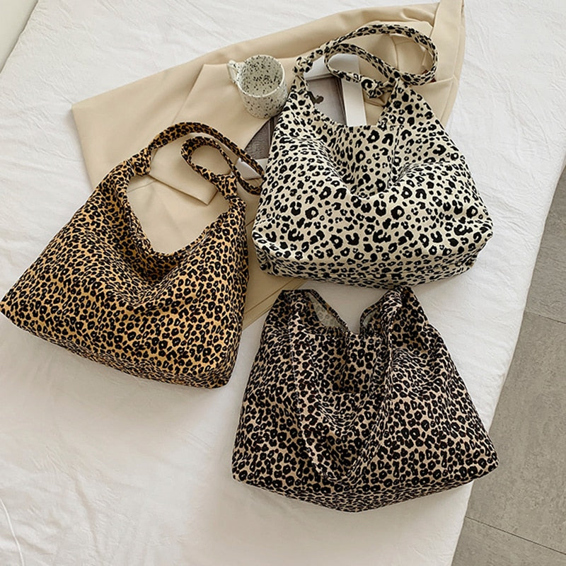 Female Bags Totes Luxury Designer Handbags For Women Shopping Canvas Ladies Fashion Casual Leopard Shoulder Shopper Women&#39;s Bag