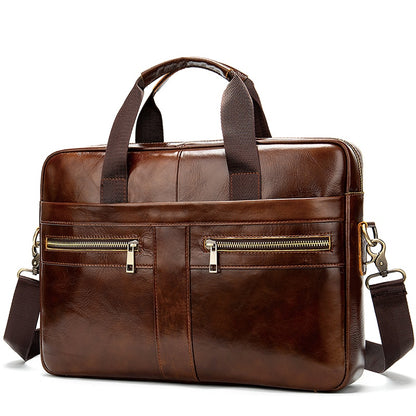 WESTAL Men&#39;s Bag Genuine Leather Men Briefcase for Laptop 14 Messenger Men&#39;s Leather Bag Business Portfolio for Document A4 7022