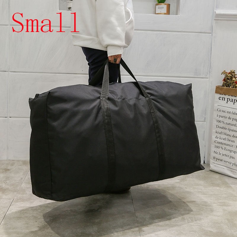 Unisex Large Capacity Folding Duffle Bag Travel Clothes Storage Bags Zipper Oxford Weekend Bag Thin Portable Moving Luggage Bag