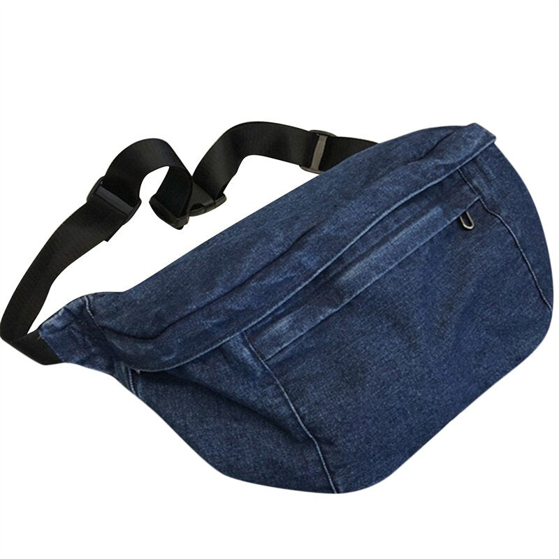 Unisex Crossbody Bag Shoulder Bags Girls New Denim For Women Large Capacity Messenger Bag Hip Hop Solid Color Belt Bags