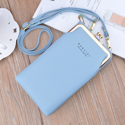 Letter Print Women&#39;s Wallet Pu Leather Shoulder Bag Female Zipper Coin Purses Card Holder Ladies Mobile Phone Handbag Pockets