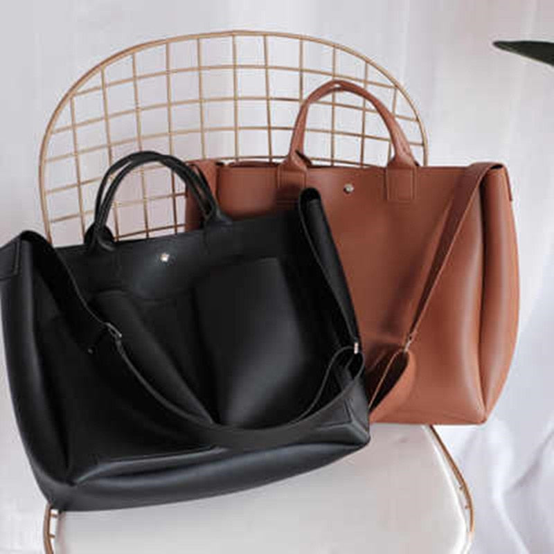 new Pu Leather laptop Bag Simple Handbags Famous Brands Women Shoulder Bag Casual Big Tote Vintage Ladies Crossbody Bags
