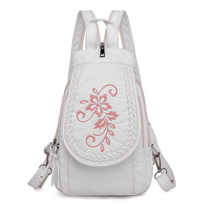 High Quality Backpack for Women New White Leather Backpack School Bag for Teenage Girls Female Travel Backpack Mochila