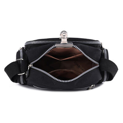 Women Fashion Nylon Shoulder Bag Solid Color Zipper Waterproof  Female Crossbody Bag Ladies Travel Handbag