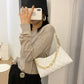Youth Ladies Simple Versatile Bag Women Lattice Pattern Shoulder Underarm Bag PU Portable Chain Handbags Totes New Fashion
