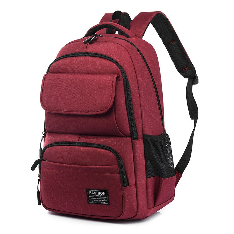 Large Capacity Fashion Solid Color Nylon Men&#39;S Backpack Travel Lightweight Shoulder Bag Boy Student School Bag