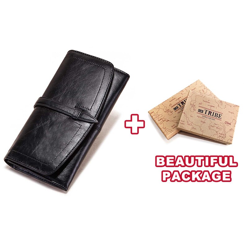 KAVIS Women Wallets Black Fashion Brand Leather Purse Ladies Card Bag For Girls New Clutch Women Female Purse Money Walet Long