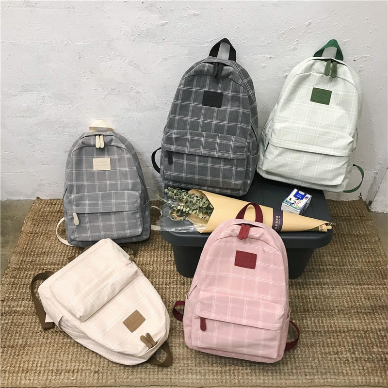 Fashion Girl College School Bag Casual New Simple Women Backpack Striped Book Packbags for Teenage Travel Shoulder Bag Rucksack