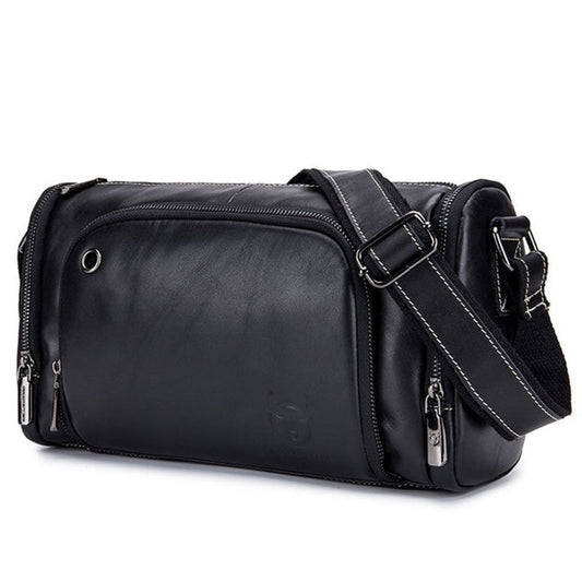 Genuine Leather Men&#39;s Shoulder Bag Vintage Casual Cowhide Crossbody Bag for male cow leather messenger bag man locomotive bag