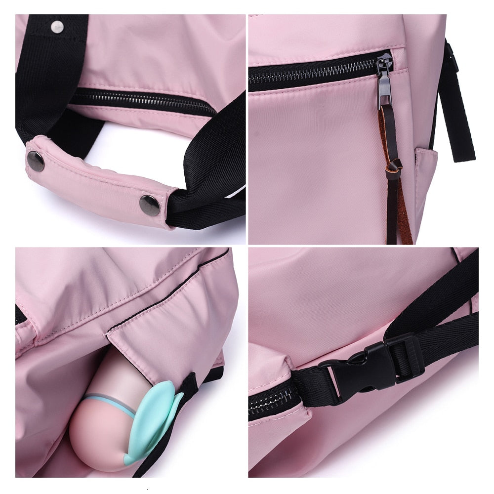 TTOU Casual Nylon Waterproof Backpack Women High Capacity Travel Book Bags for Teenage Girls Students Pink Satchel Mochila Bolsa