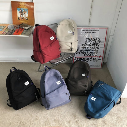 Fashion Solid Color Canvas Backpack Men Black Laptop Backpacks Teenage Girls School Bag College Women Bookbag Unisex Rucksack