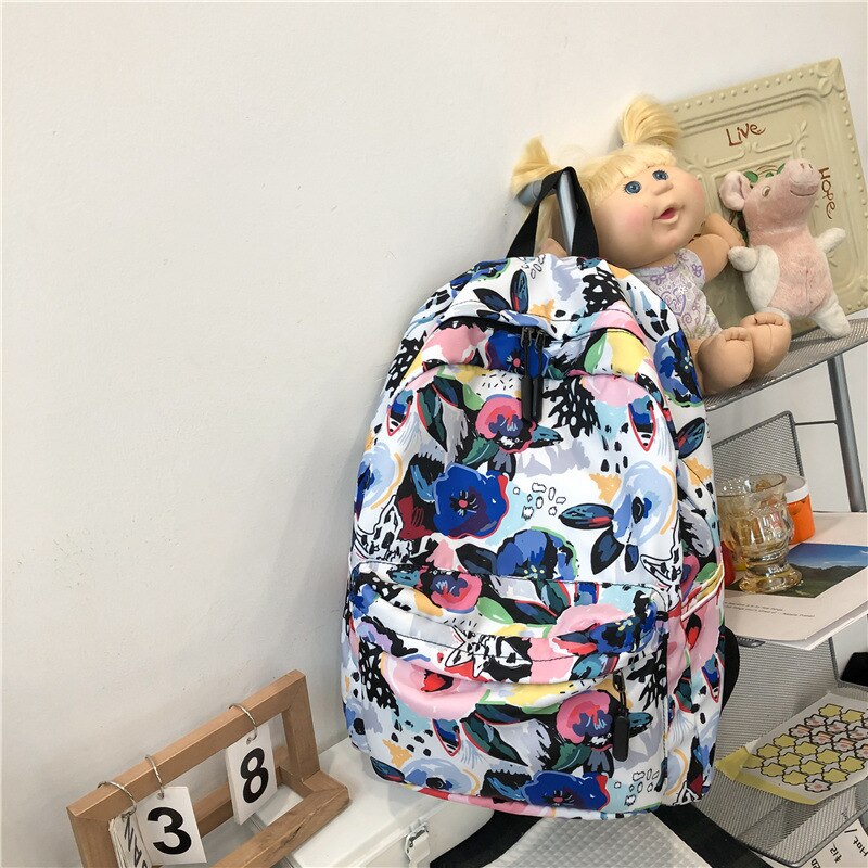 School Backpacks Fashion Graffiti Printing Women&#39;s Backpack Casual College Student School Bags for Girl Teenage Female Schoolbag