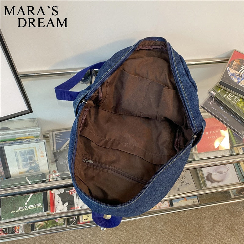 Mara&#39;s Dream Casual Large Capacity Denim Women Backpacks High Quality Ladies Daily Travel Bag Teenagers Girls School Schoolbag
