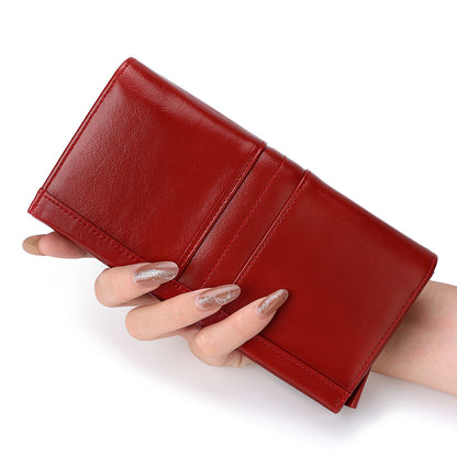 KAVIS Genuine Leather Women Long Purse Female Clutches Money Wallets Handbag Handy Passport walet for Cell Phone Card Holder