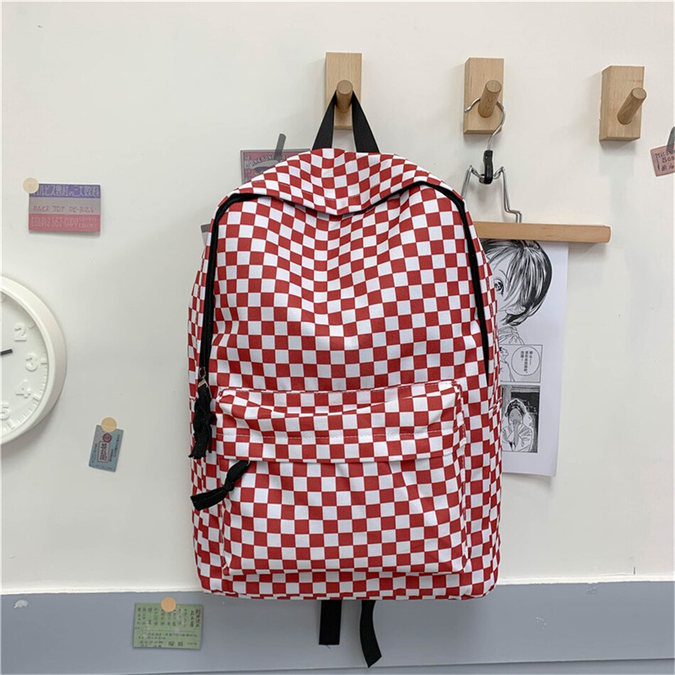 Fashion Plaid Women Backpack Waterproof Oxford School Backpacks Shoulder Bags for Women New Light Travel Bag for Girls Back Pack