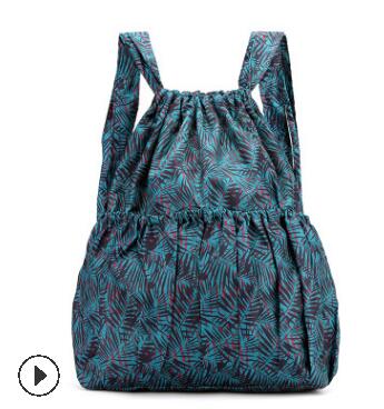 1pcs/lot Fashion Vinatge Drawstring Backpacks Women Large Capacity Flower Ethnic Style Waterproof Nylon Backpack