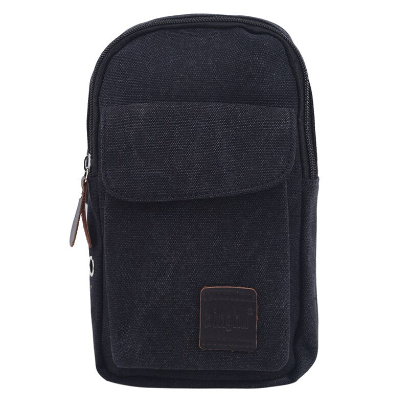 fashion Men&#39;s Small Chest Sling Bag Travel Hiking Cross Body Messenger Shoulder Backpack Solid Men Canvas Bag