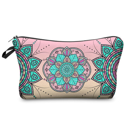 FUDEAM Polyester Mandala Pattern Portable Women Travel Storage Bag Toiletries Organize Cosmetic Bag Waterproof Female MakeUp Bag