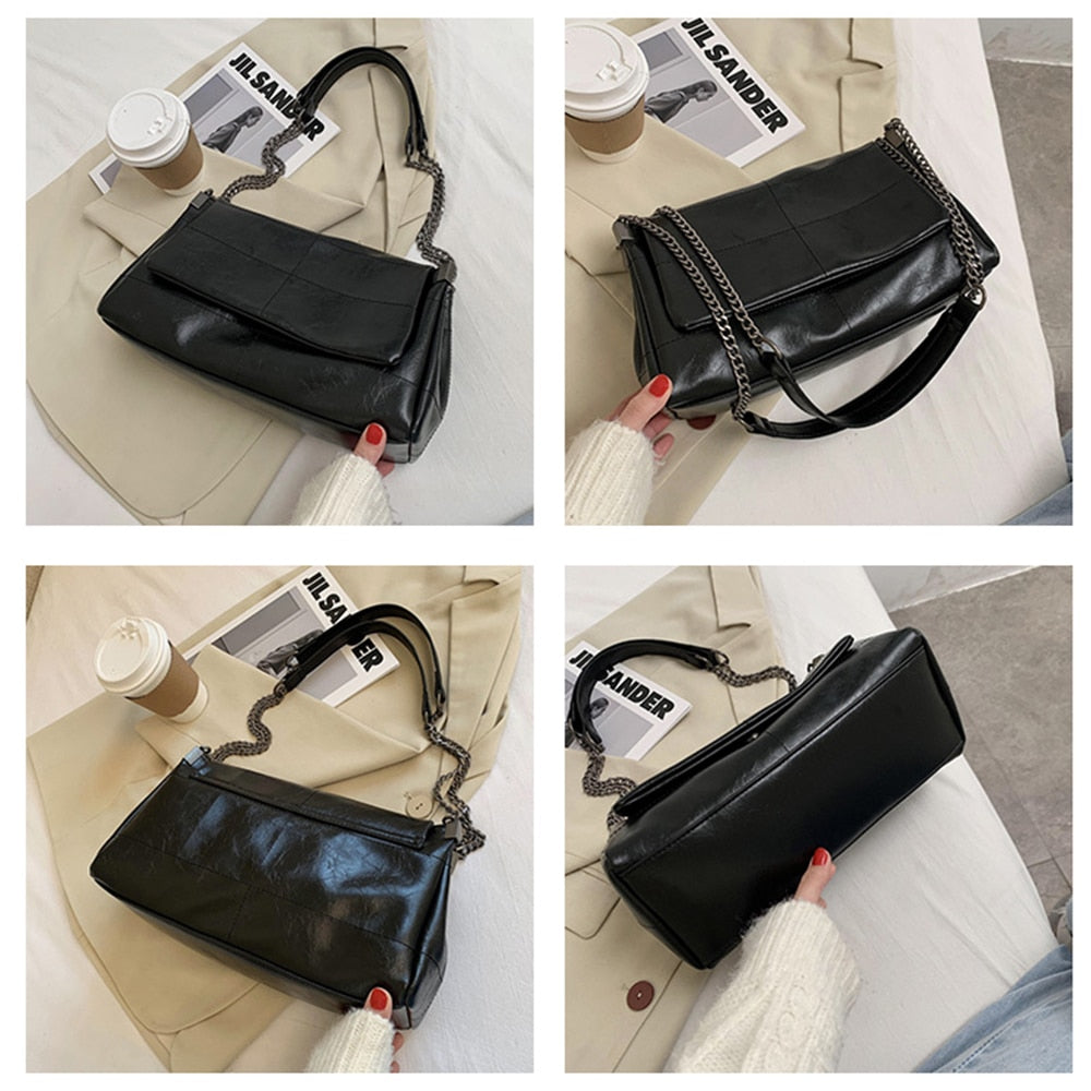 Brand Designer Women&#39;s Tote Bags Winter New Lady Shoulder Bag High Quality Leather Handbags Large Capacity Shopper Bag