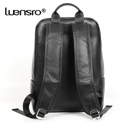 100% Genuine Leather Backpack Men Fashion Large Capacity Shoolbag For Teenager Cowhide Leather Laptop Backpack Men Notebook Bag