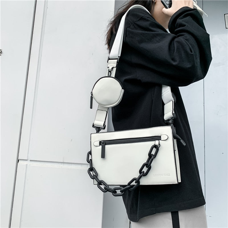 New style mini soft suitcase messenger bag men&#39;s luxury design square shoulder bag fashion unisex chain small handbag purse