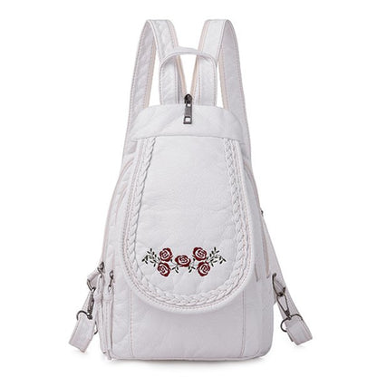 High Quality Backpack for Women New White Leather Backpack School Bag for Teenage Girls Female Travel Backpack Mochila