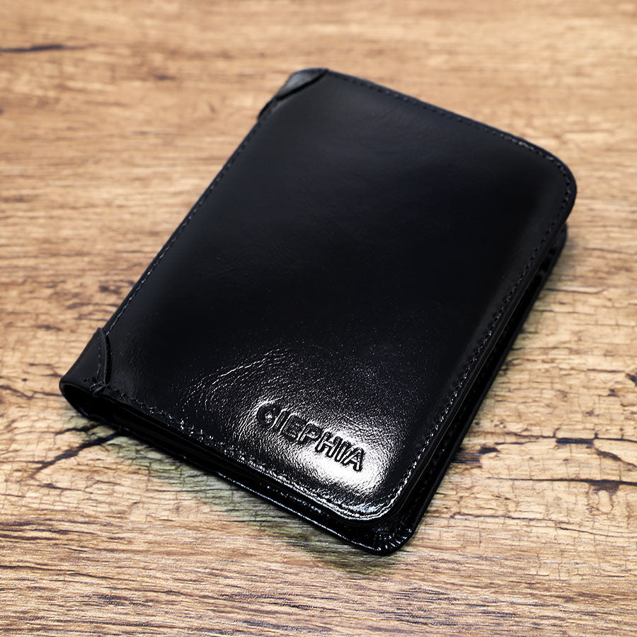 Ciephia Classic Style Genuine Leather Rfid Wallets for Men Thin Short Multi Function Tri Fold Card Holder Male Purse Money Clip