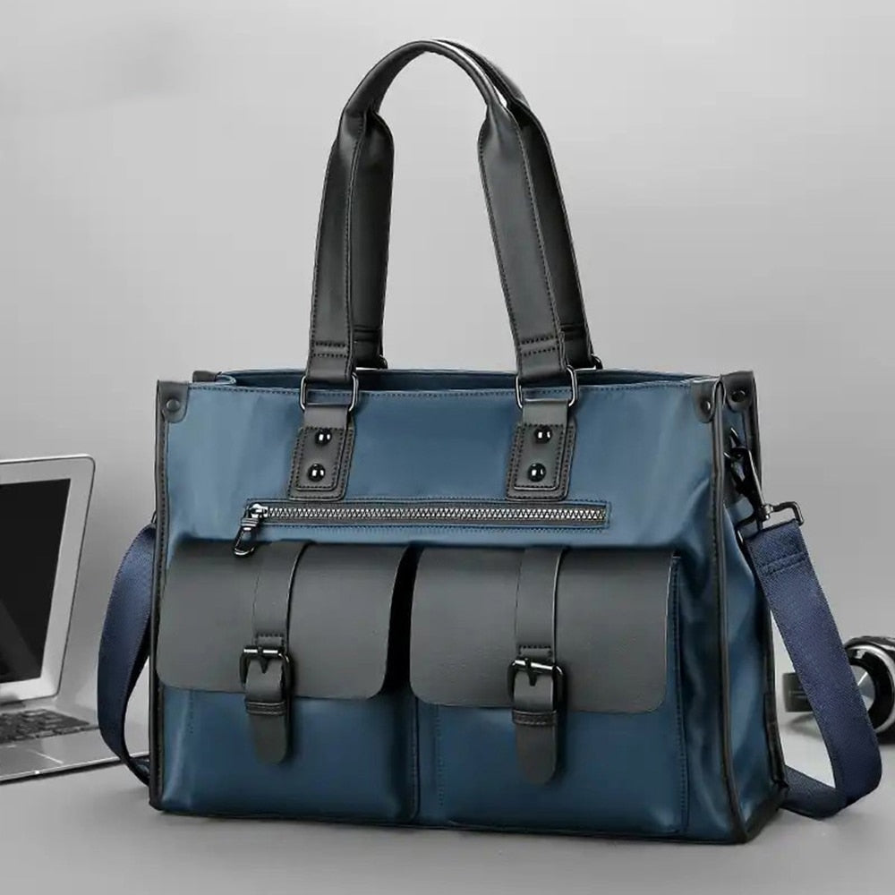 Men Oxford Briefcase Male Business Casual Handbags Laptop Bags Documents Storage Bag Fashion Shoulder Bags Black Blue XA901ZC