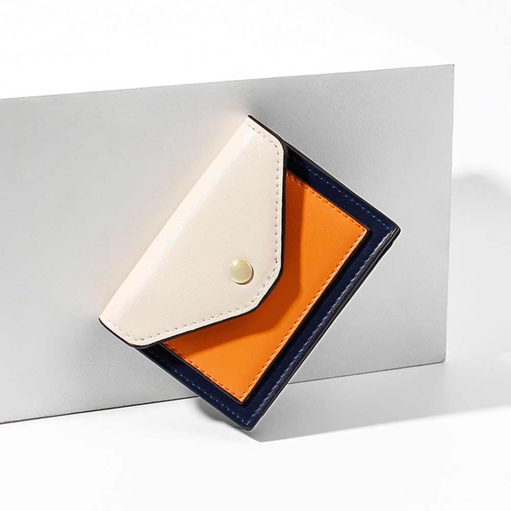 11x8.3cm Small Mini Wallets for Women White Green Orange Panelled Coin Purses Fashion Female Card Holder Bag