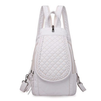 High Quality Backpack for Women New White Leather Backpack School Bag for Teenage Girls Female Travel Backpack Mochila