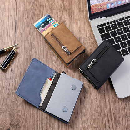 RFID  Top Pu Leather Wallet  Multifunction Magnet Wallet  Men &amp; Women Credit Card Holder with Note Compartment &amp; Coin Pocket