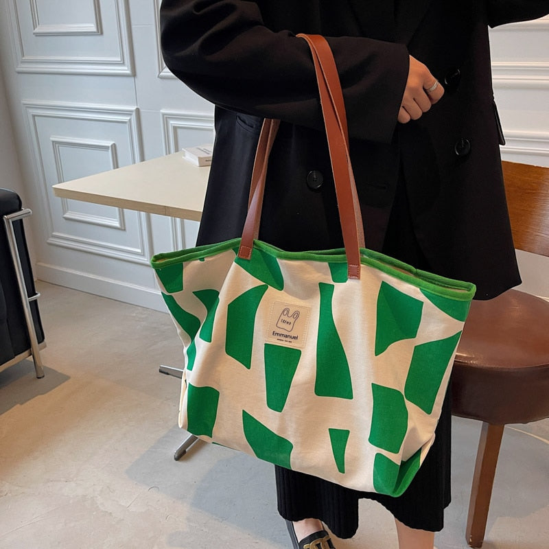 Canvas Design Shoulder Women&#39;s Bag Ladies Travel Shopper Bags For Women High Quality Large Capacity Female Shopping Handbags