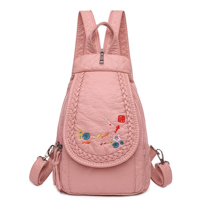 High Quality Backpack for Women New White Leather Backpack School Bag for Teenage Girls Female Travel Backpack Mochila