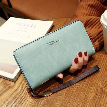 Long Lady Wallet Female Purses Soft PU Leather Mobile Phone wallet For Women Large Capacity Luxury Elegant Zipper Clutch