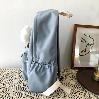 EST Waterproof Nylon Women School backpack Large Solid Color Girls Travel Bag College Schoolbag Female Laptop Back Pack Mochilas