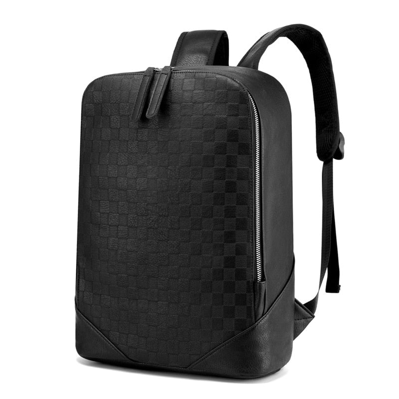 GNWXY Fashion Men Backpack Soft PU Leather Waterprof Wearable Men&#39;s Laptop Backpack Large Capacity Travel to School New Bag